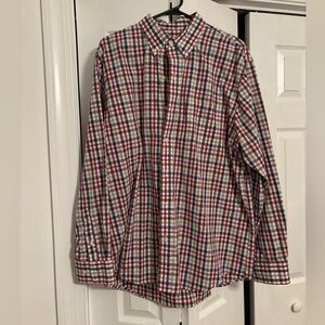 Red and Blue Plaid Button-Up Shirt